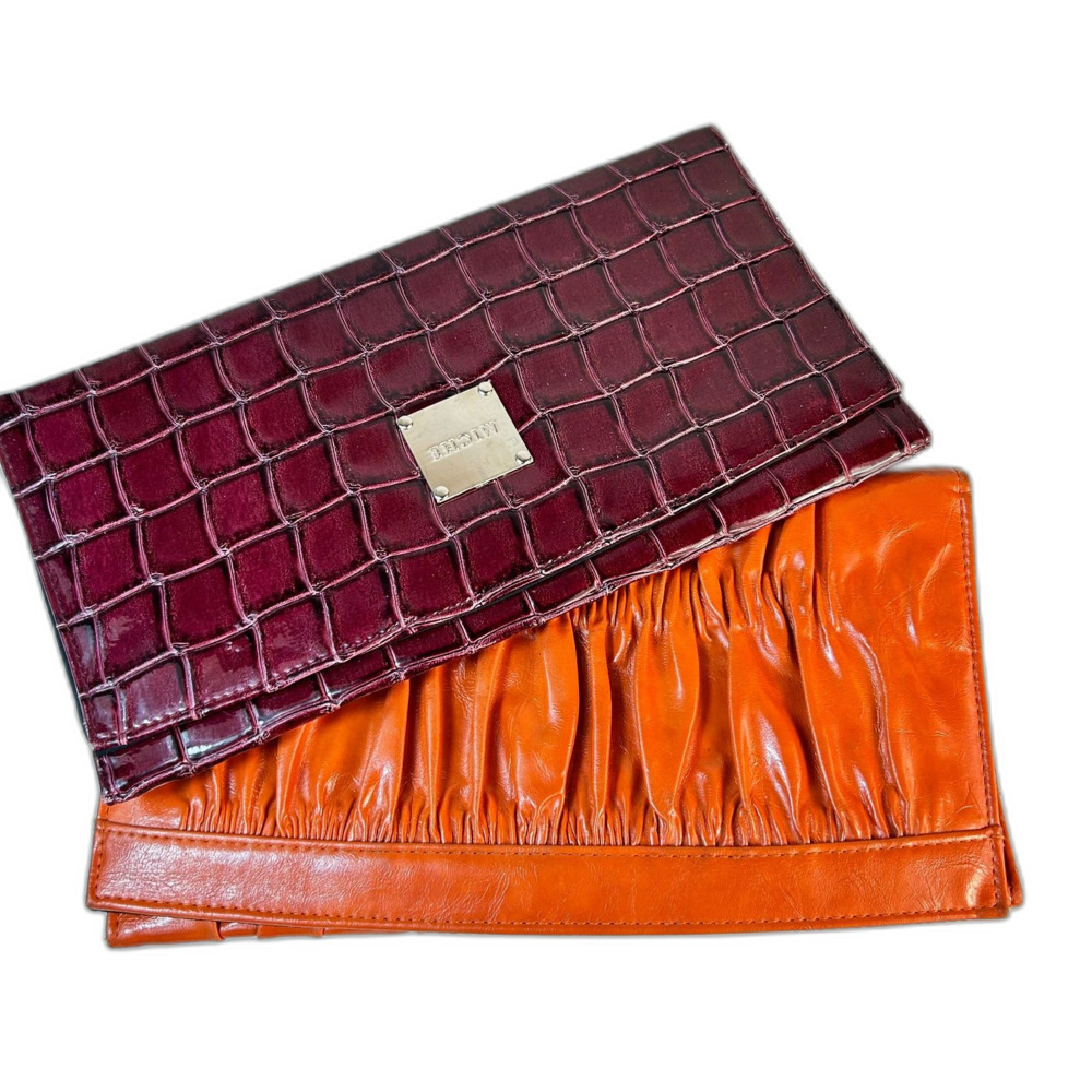 Miche Burgundy Croco and Orange Ruched Bundle of 2 Handbag Covers
